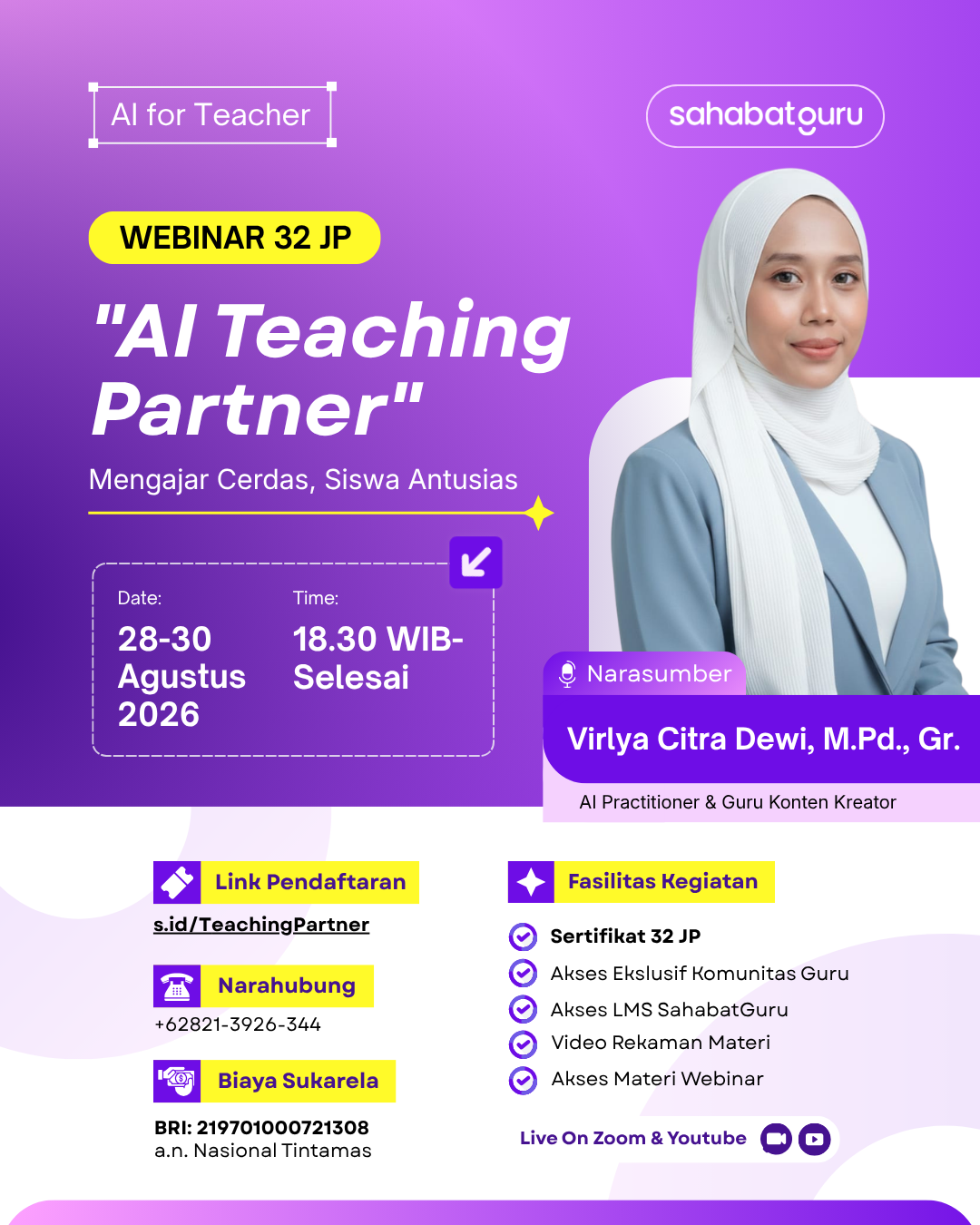 Webinar 32 JP “Ai Teaching Partner: Mengajar Cerdas, Siswa Antusias”